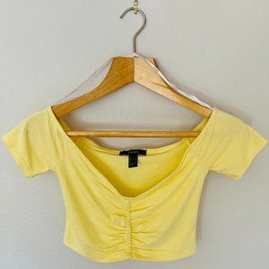 Forever21 Yellow Off-The-Shoulder Top